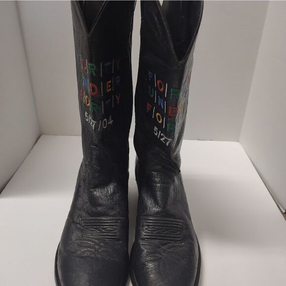 Justin Ostrich Black Men's Boot - Picture 2 of 6